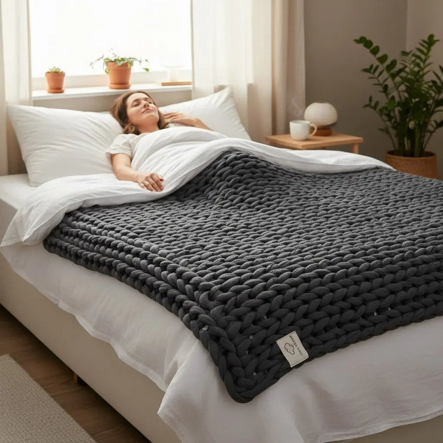 Couverture lestée en grosse maille de coton – 3 à 9 kg