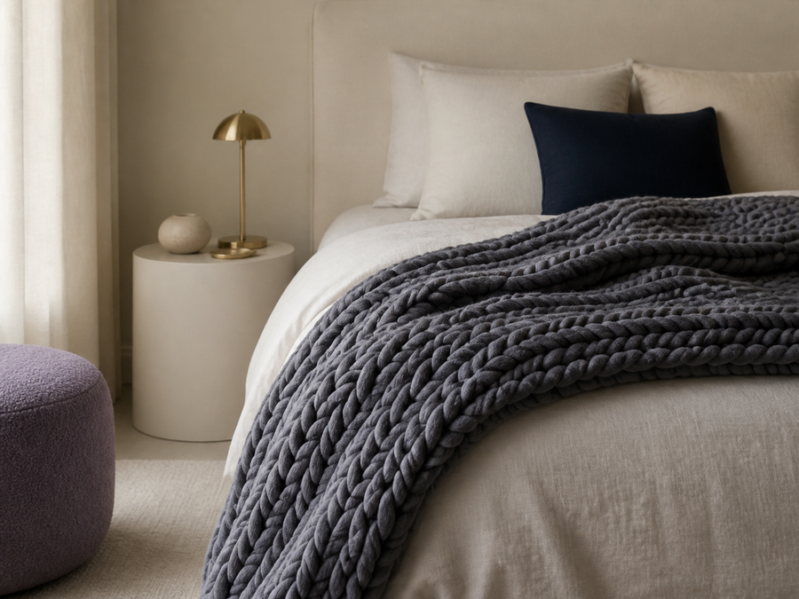 Couverture lestée en grosse maille de coton – 3 à 9 kg