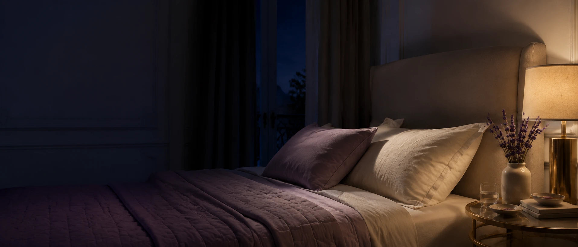 Une chambre chaleureuse de nuit
