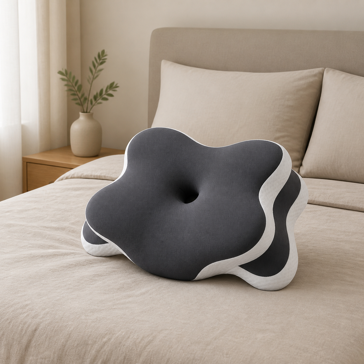 Oreiller ergonomique en forme de papillon — vue de détail