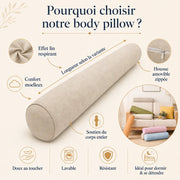 Traversin de position en coton et lin – 70 à 180 cm