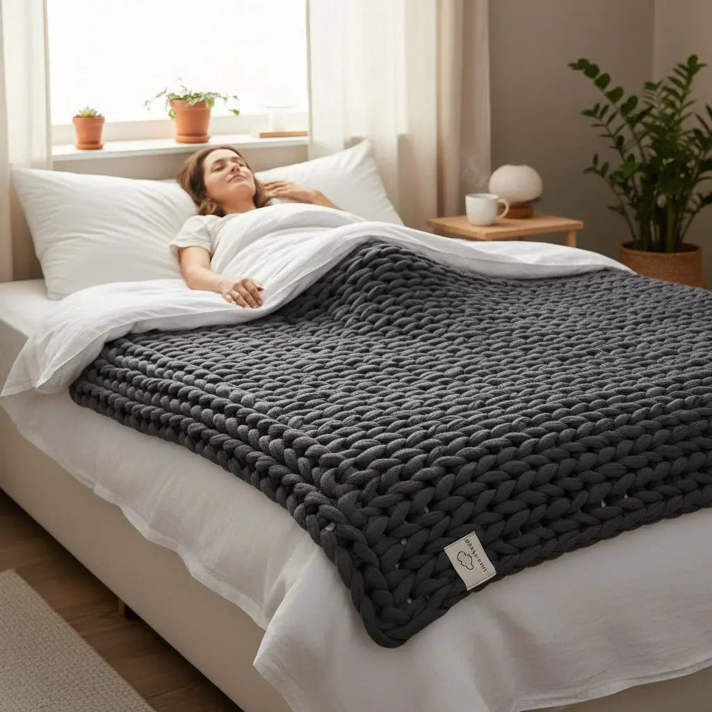 Couverture lestée en tricot Univers Nuit