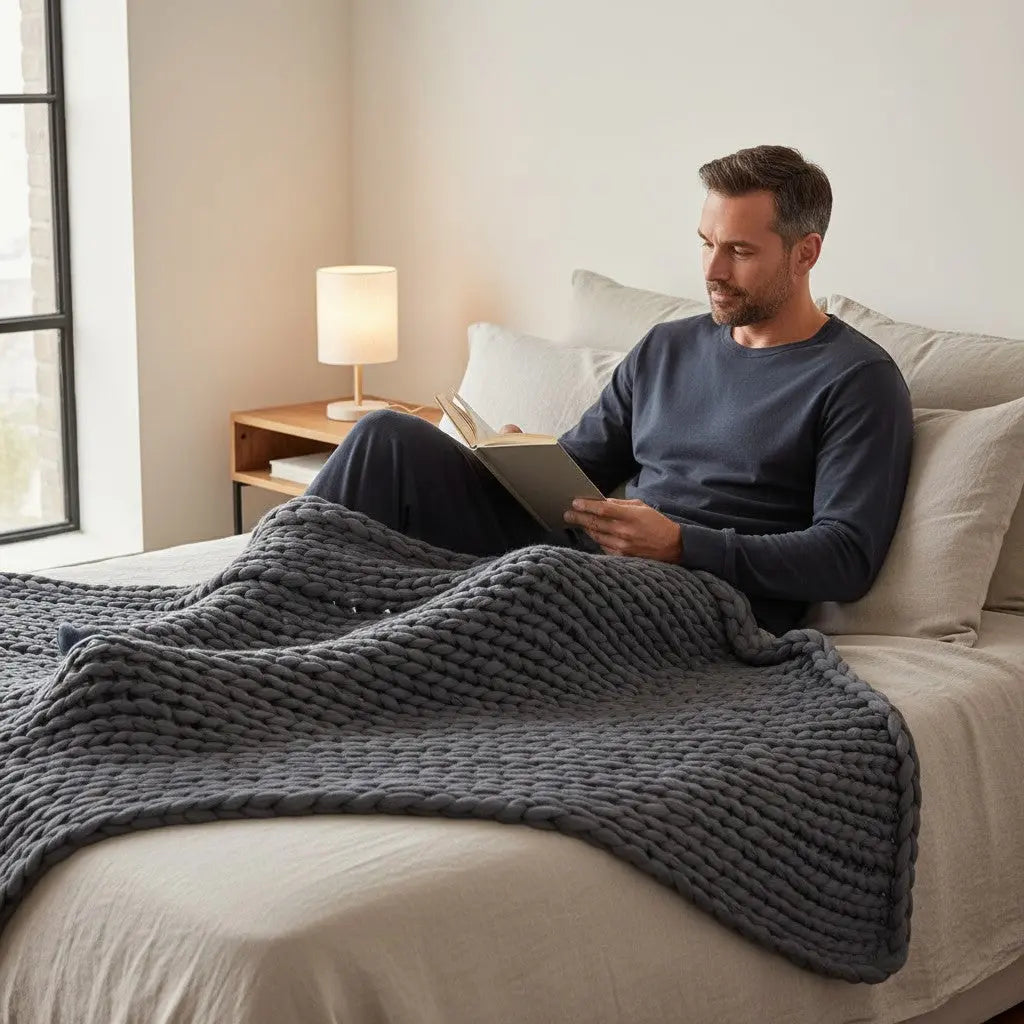 Couverture lestée en tricot Univers Nuit