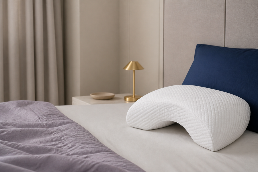 Oreiller ergonomique avec passage pour le bras